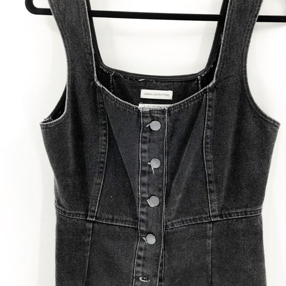 Urban Outfitters Women's Black Denim Button Down Dress Size 8 - Picture 3 of 7